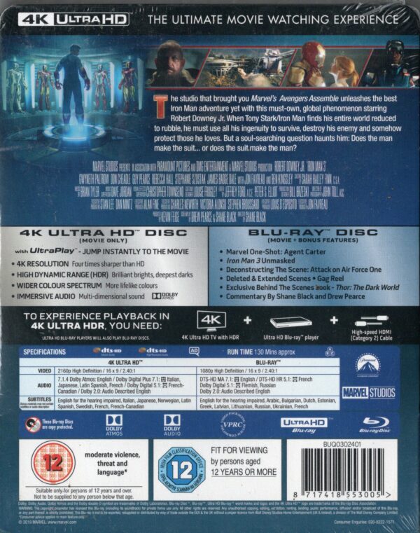 IRON MAN Trilogia (3 4K Ultra HD + 3 Blu-Ray Disc) - immagine 5